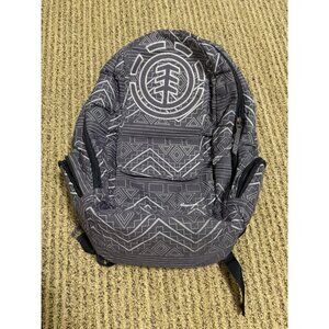 Element Skateboard Backpack Tribal AOP VTG Y2K Rare Grey White